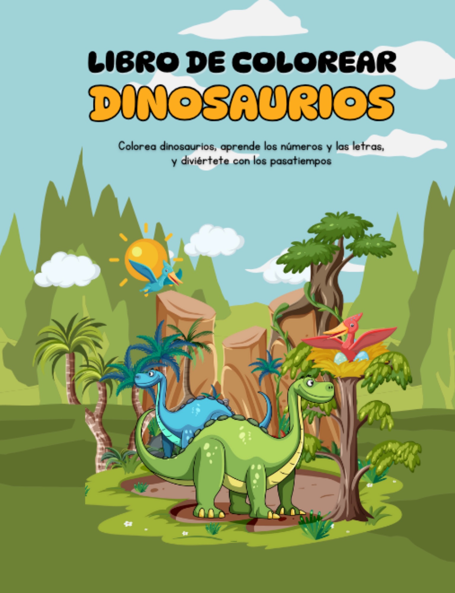 Dinosaurios para colorear y aprender números, letras y juegos ...