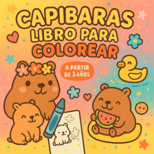 Libro para colorear capibaras kawaii